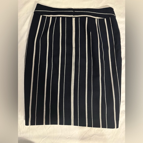 LOFT Striped Faux Wrap Pencil Skirt - Picture 8 of 11